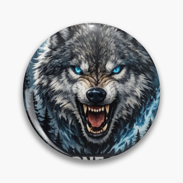 Artikelvorschau, Design eines wütenden Alpha-Wolfes entworfen und verkauft von StickerGalaxyX.