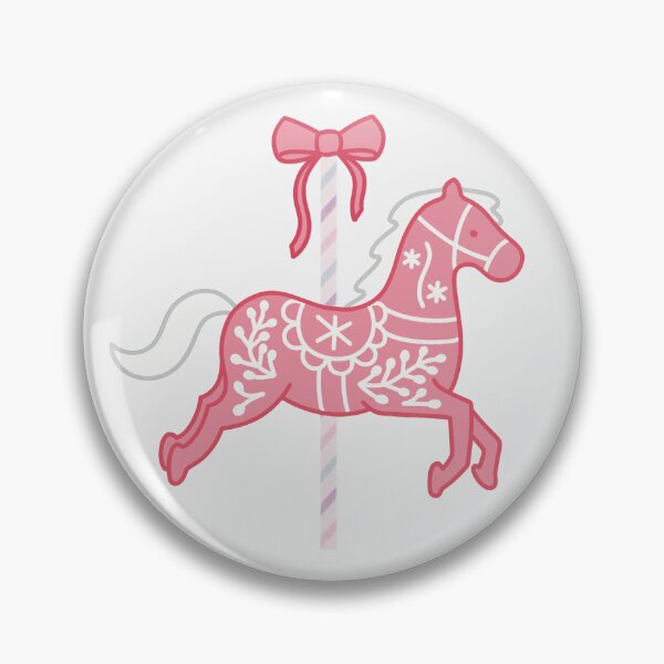 Item preview, Cute Red and White Pastel Colourful Carousel Horse with Bow designed and sold by winterpumpkin.