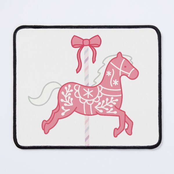 Item preview, Cute Red and White Pastel Colourful Carousel Horse with Bow designed and sold by winterpumpkin.
