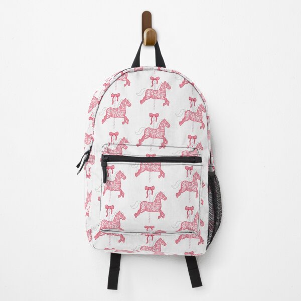 Item preview, Cute Red and White Pastel Colourful Carousel Horse with Bow designed and sold by winterpumpkin.
