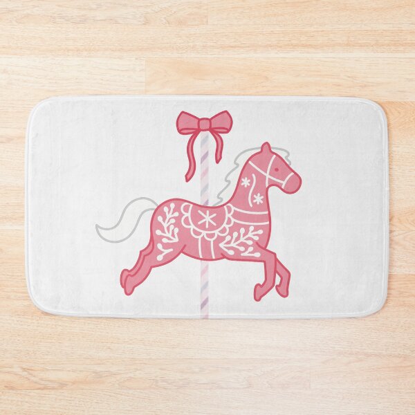 Item preview, Cute Red and White Pastel Colourful Carousel Horse with Bow designed and sold by winterpumpkin.