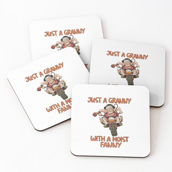 Item preview, Biker Granny Humor - "Just a Granny With a Moist Fanny" Funny Motorcycle Graphic designed and sold by Evaevonechi.