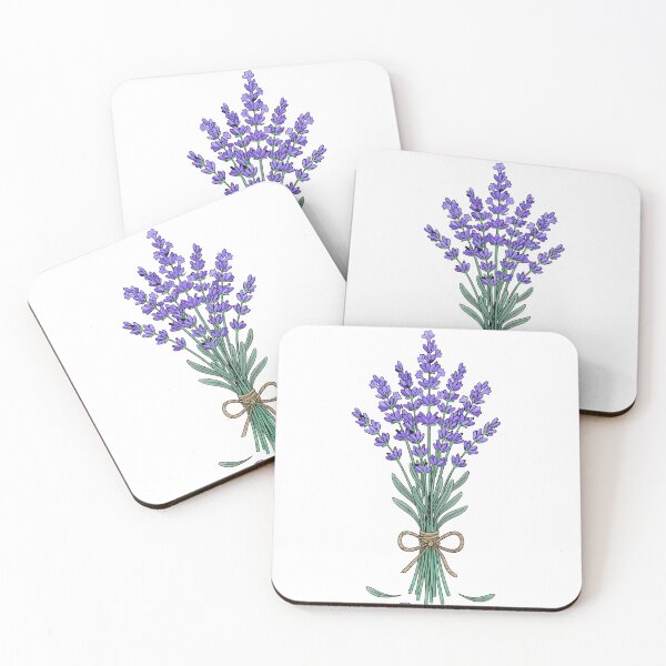 Item preview, Lavender Bouquet Illustration – Botanical Floral Art on Black Background designed and sold by Royalsticker.