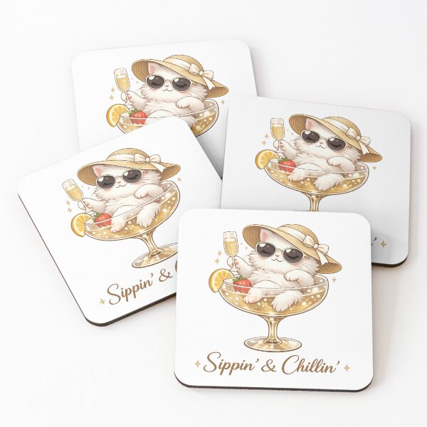 Item preview, Sippin’ & Chillin’ Cute Luxury Cat designed and sold by KTCreatives.