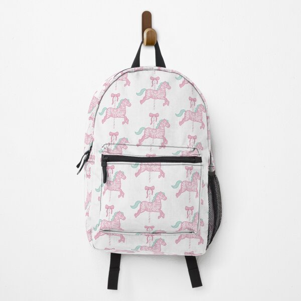 Item preview, Cute Pink and Green Pastel Colourful Carousel Horse with Bow designed and sold by winterpumpkin.