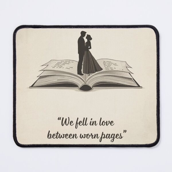 Item preview, We Fell in Love Between Worn Pages – Book Illustration designed and sold by YvkafromPoland.