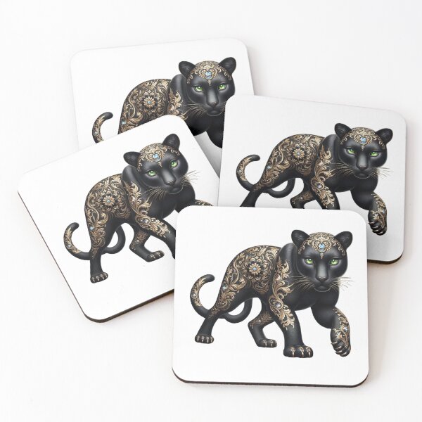 Item preview, Black Panther Gold Jewelry, Ornate Animal, Gothic Luxury designed and sold by Siarverse.