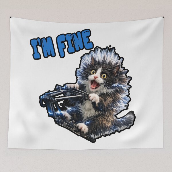Item preview, I'm fine , The electric shock cat is happily clinging on designed and sold by Ach&Koor.