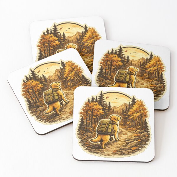 Item preview, Autumn Hiking Labrador – Fall Forest Trail Adventure Sticker designed and sold by PawPrintCustom.