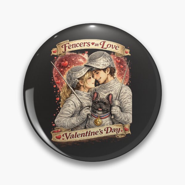 Item preview, Valentine’s Day Fencing Romance designed and sold by ChillCharmStudio.
