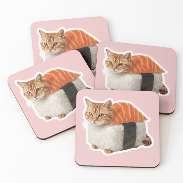 Item preview, Purr-fectly Delicious Salmon Sushi Cat designed and sold by julissa9474.