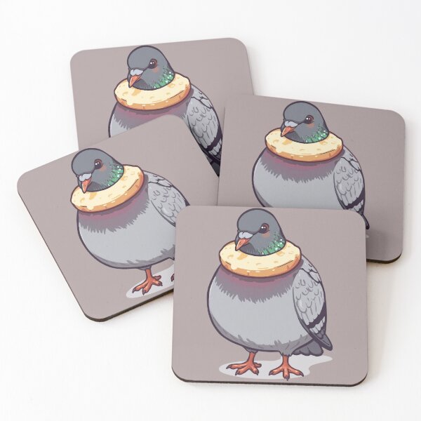 Item preview, Chubby Pigeon with Bagel Illustration designed and sold by thurma85.