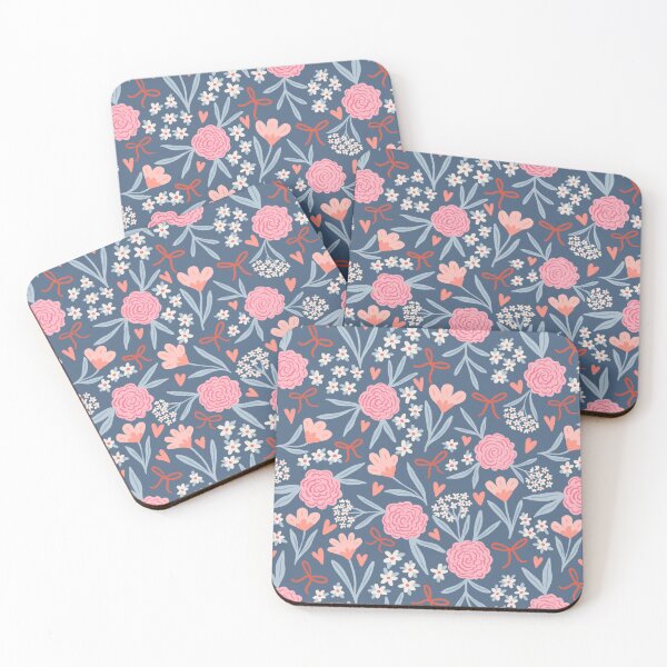 Item preview, Romantic rose bouquets | Valentine coquette florals on pink & blue designed and sold by Illustrated by Nat.