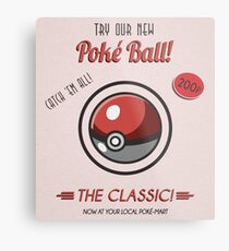Poke Ball Retro Style Metal Print