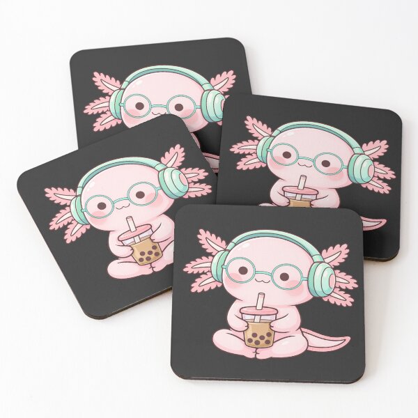 Item preview, Bubble Tea Axolotl – Cute Kawaii Axolotl Drinking Boba Chibi Vector Art designed and sold by ColorSplash123.