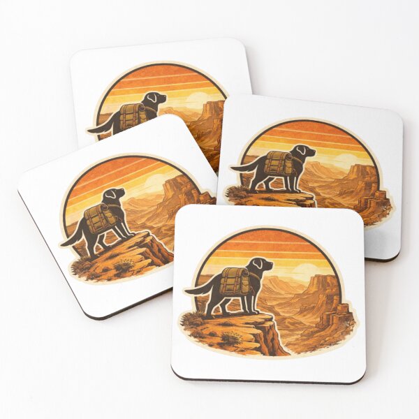 Item preview, Desert Canyon Hiking Labrador – Sunset Adventure Dog Sticker designed and sold by PawPrintCustom.