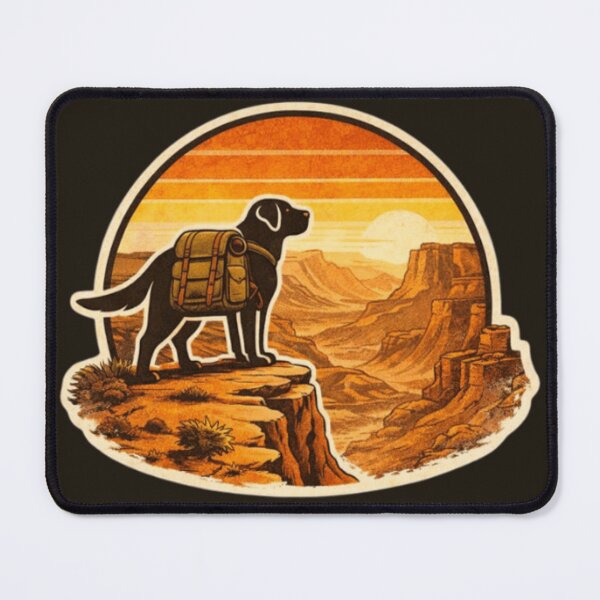 Item preview, Desert Canyon Hiking Labrador – Sunset Adventure Dog Sticker designed and sold by PawPrintCustom.