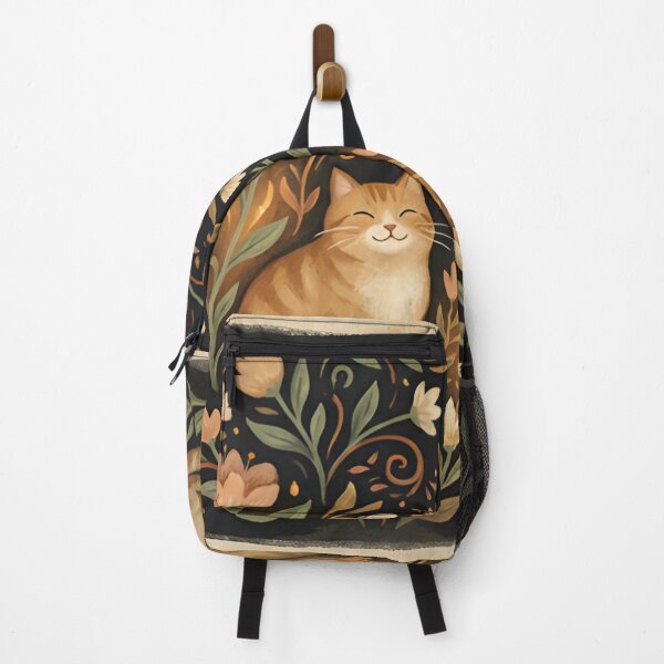 Item preview, Enchanted Folk Art Cats in a Floral Tapestry designed and sold by CharlieDesings.
