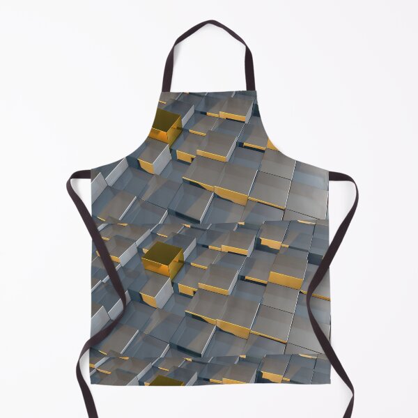 Item preview, Golden Cube Among Silver Blocks – Modern 3D Abstract Geometry designed and sold by flashishoop.