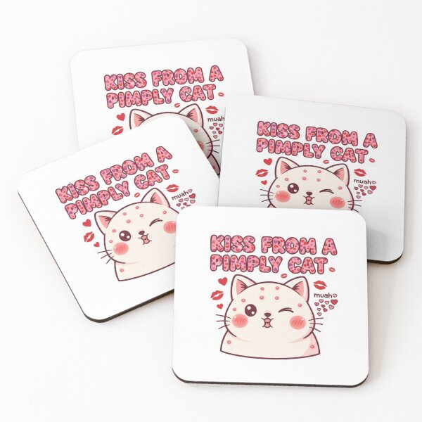 Item preview, Kiss From a Pimply Cat Cute Funny Sticker designed and sold by Imaginarium of Chaos falcon88 .