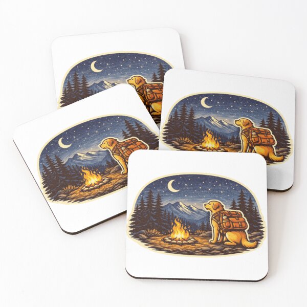 Item preview, Moonlight Campfire Hiking Labrador – Night Adventure Dog Sticker designed and sold by PawPrintCustom.