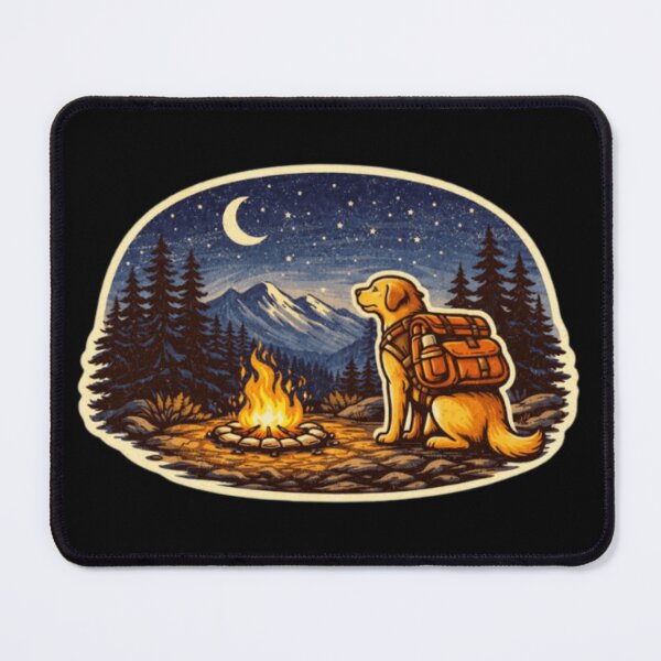 Item preview, Moonlight Campfire Hiking Labrador – Night Adventure Dog Sticker designed and sold by PawPrintCustom.