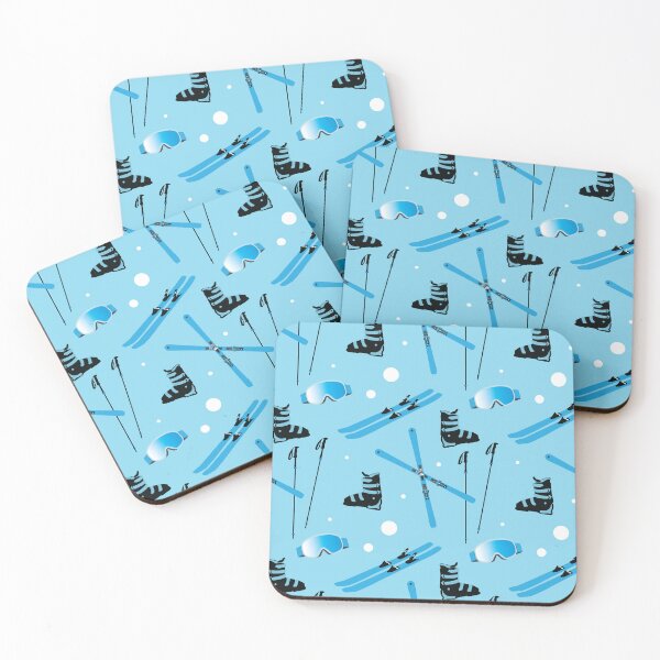 Item preview, Skiing Ski Equipment Blue Pattern designed and sold by CreativeTwins.