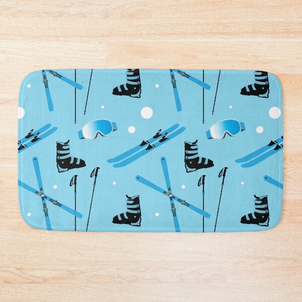 Item preview, Skiing Ski Equipment Blue Pattern designed and sold by CreativeTwins.