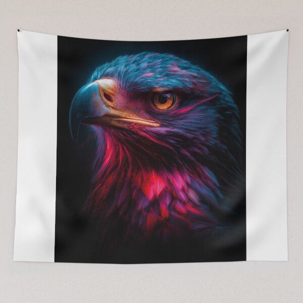 Artikelvorschau, Neon Eagle – Futuristisches, majestätisches Vogelporträt entworfen und verkauft von VisionaryVeils.