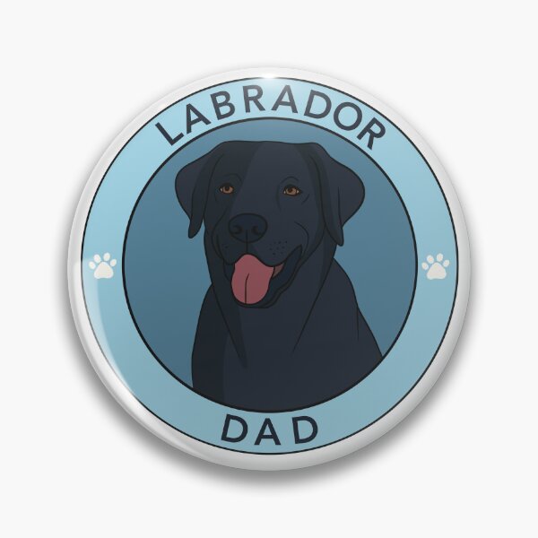 Artikelvorschau, Abzeichen „Schwarzer Labrador-Papa“ entworfen und verkauft von Stickety Boo.