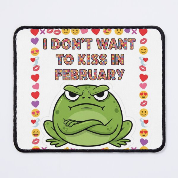 Item preview, I Don’t Want to Kiss in February Funny Frog Sticker designed and sold by Imaginarium of Chaos falcon88 .