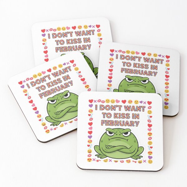Item preview, I Don’t Want to Kiss in February Funny Frog Sticker designed and sold by Imaginarium of Chaos falcon88 .