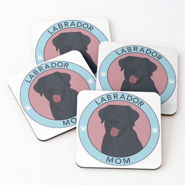 Item preview, Black Labrador Mom Badge Pink designed and sold by Stickety Boo.
