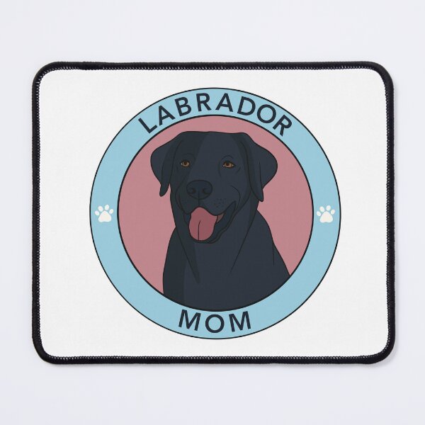 Item preview, Black Labrador Mom Badge Pink designed and sold by Stickety Boo.