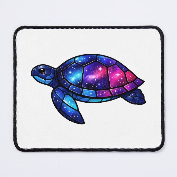 Item preview, Stained Glass Galaxy Sea Turtle with Starry Shell Panels designed and sold by zoughlal.