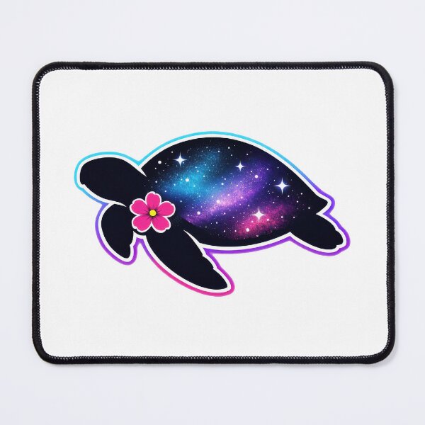 Item preview, Minimalist Galaxy Sea Turtle Silhouette with Neon Halo designed and sold by zoughlal.