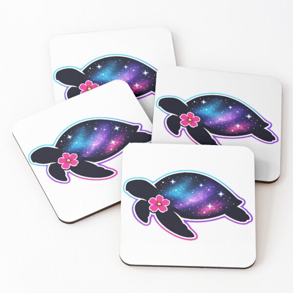 Item preview, Minimalist Galaxy Sea Turtle Silhouette with Neon Halo designed and sold by zoughlal.