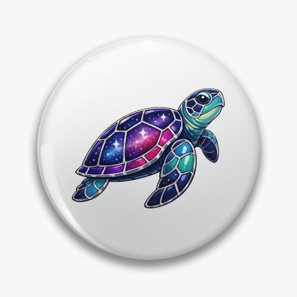 Item preview, Cloisonne Enamel Style Galaxy Sea Turtle in Three Quarter View designed and sold by zoughlal.