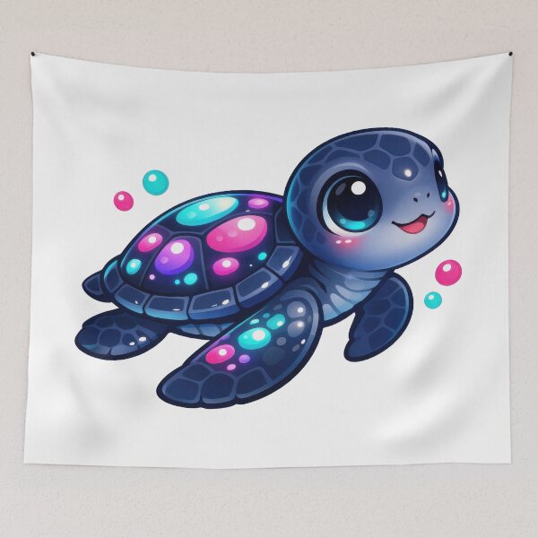 Item preview, Bioluminescent Baby Sea Turtle with Glow Shell Spots designed and sold by zoughlal.