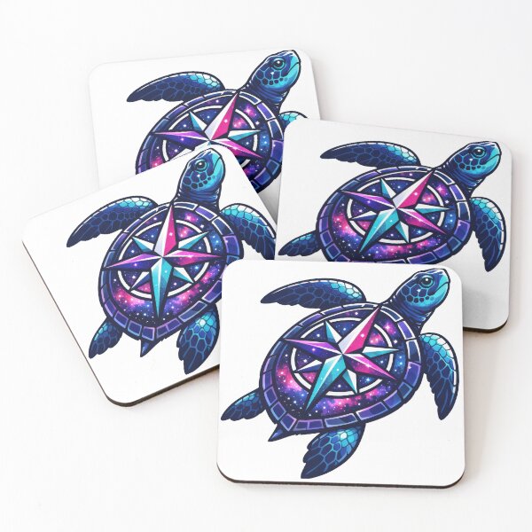 Item preview, Galaxy Sea Turtle with Compass Rose Shell Geometry designed and sold by zoughlal.