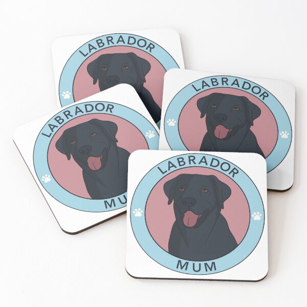 Item preview, Black Labrador Mum Badge Pink designed and sold by Stickety Boo.