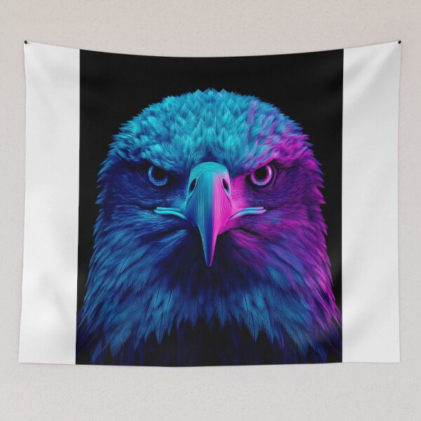 Artikelvorschau, Neon Eagle – Futuristisches, majestätisches Vogelporträt entworfen und verkauft von VisionaryVeils.