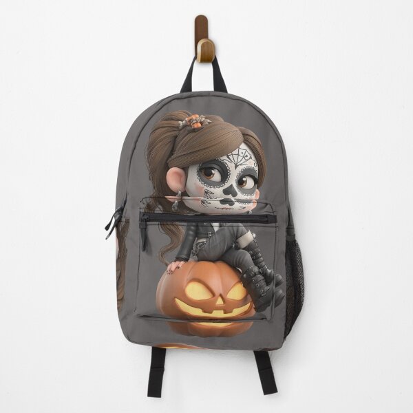 Item preview, Cute Halloween Sugar Skull Girl 3D Cartoon Character Illustration designed and sold by AntAntXD.