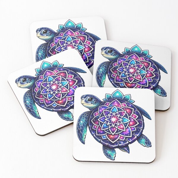 Item preview, Mandala Shell Galaxy Sea Turtle with Lotus Petal Accents designed and sold by zoughlal.