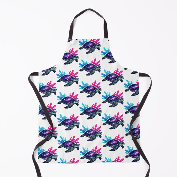 Item preview, Galaxy Shell Sea Turtle with Bold Cyan and Magenta Ink Splashes designed and sold by zoughlal.