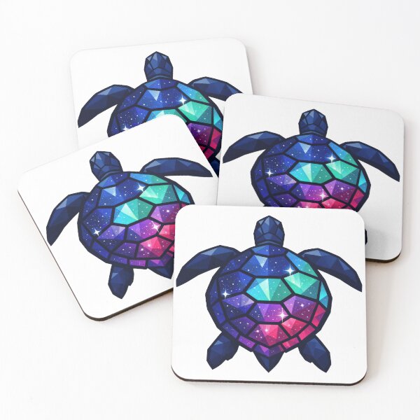 Item preview, Low Poly Galaxy Sea Turtle with Faceted Geometric Shell designed and sold by zoughlal.