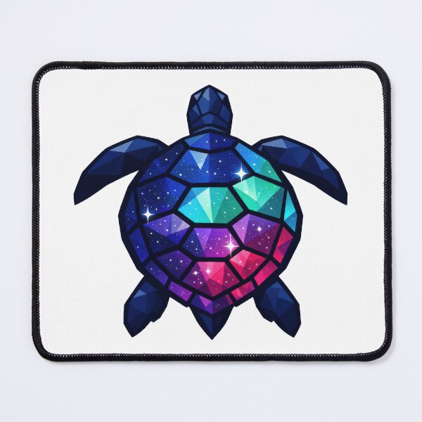 Item preview, Low Poly Galaxy Sea Turtle with Faceted Geometric Shell designed and sold by zoughlal.