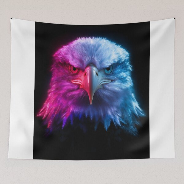 Artikelvorschau, Neon Eagle – Futuristisches, majestätisches Vogelporträt entworfen und verkauft von VisionaryVeils.