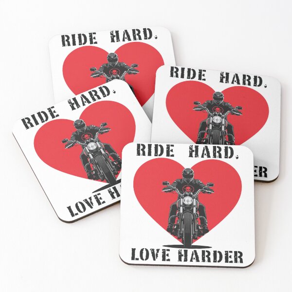 Item preview, Biker on a Heart Background – Ride Hard, Love Harder designed and sold by TwoWheels-shop.