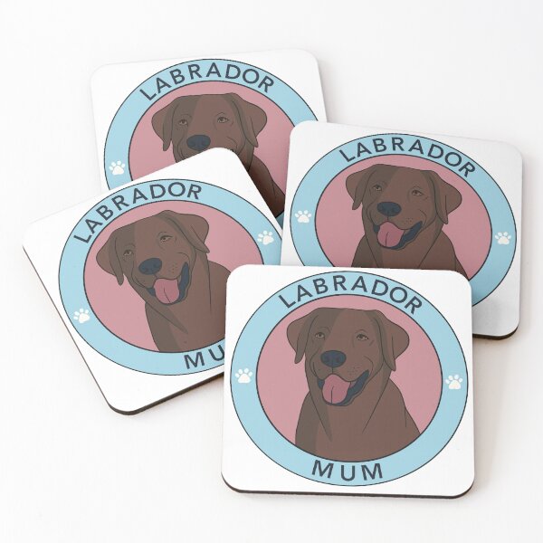 Item preview, Chocolate Labrador Mum Badge Pink designed and sold by Stickety Boo.